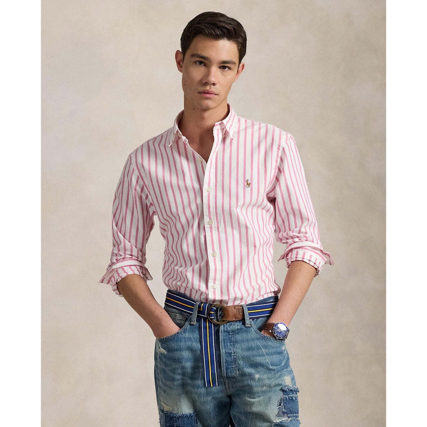 Polo Ralph Lauren - Oxford Shirt - Stripe - Pink & White