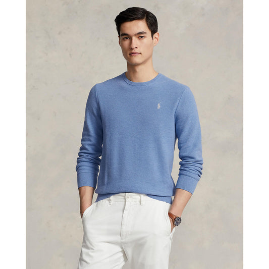 Polo Ralph Lauren - Mesh Knit Cotton Crewneck Sweater - Light Blue