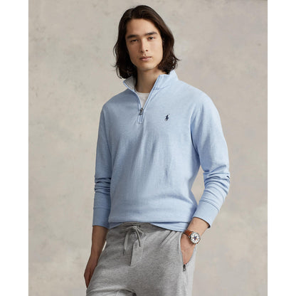 Polo Ralph Lauren - Luxury Jersey Quarter Zip Sweatshirt - Blue Heather
