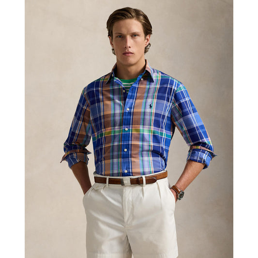 Polo Ralph Lauren - Poplin Stretch Shirt - Check - Blue, Orange Multi