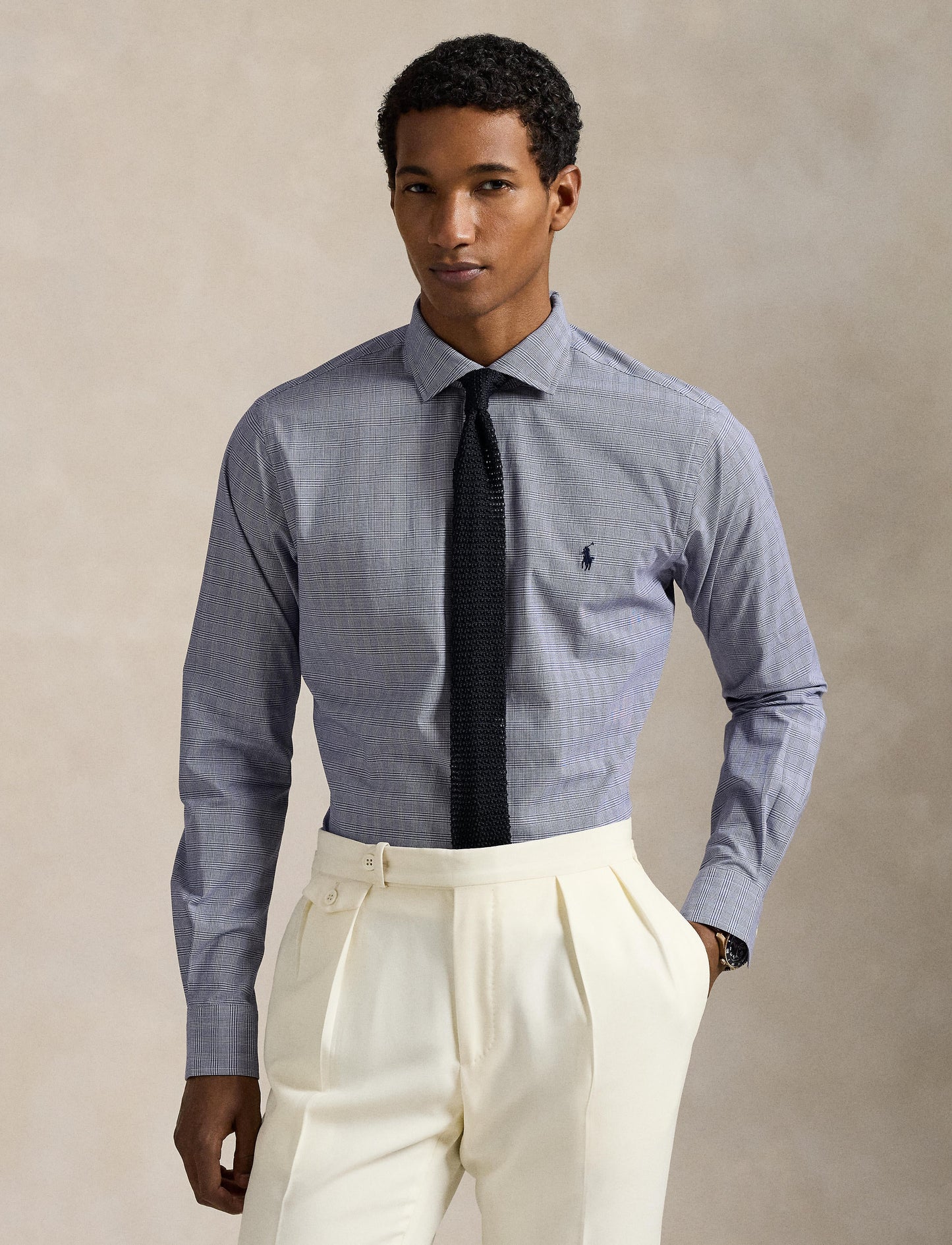Polo Ralph Lauren - Poplin Stretch Business Shirt - Plaid - Blue & White