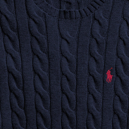 Polo Ralph Lauren - Cotton Cable Knit Crewneck Sweater - Navy