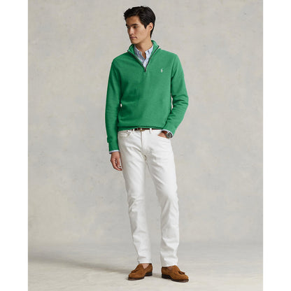 Polo Ralph Lauren - Mesh-Knit Cotton Quarter-Zip Pullover - Green