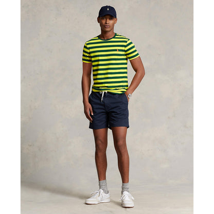 Polo Ralph Lauren - Custom Fit Jersey Crewneck T-Shirt - Stripe - Bright Yellow & Forest Green