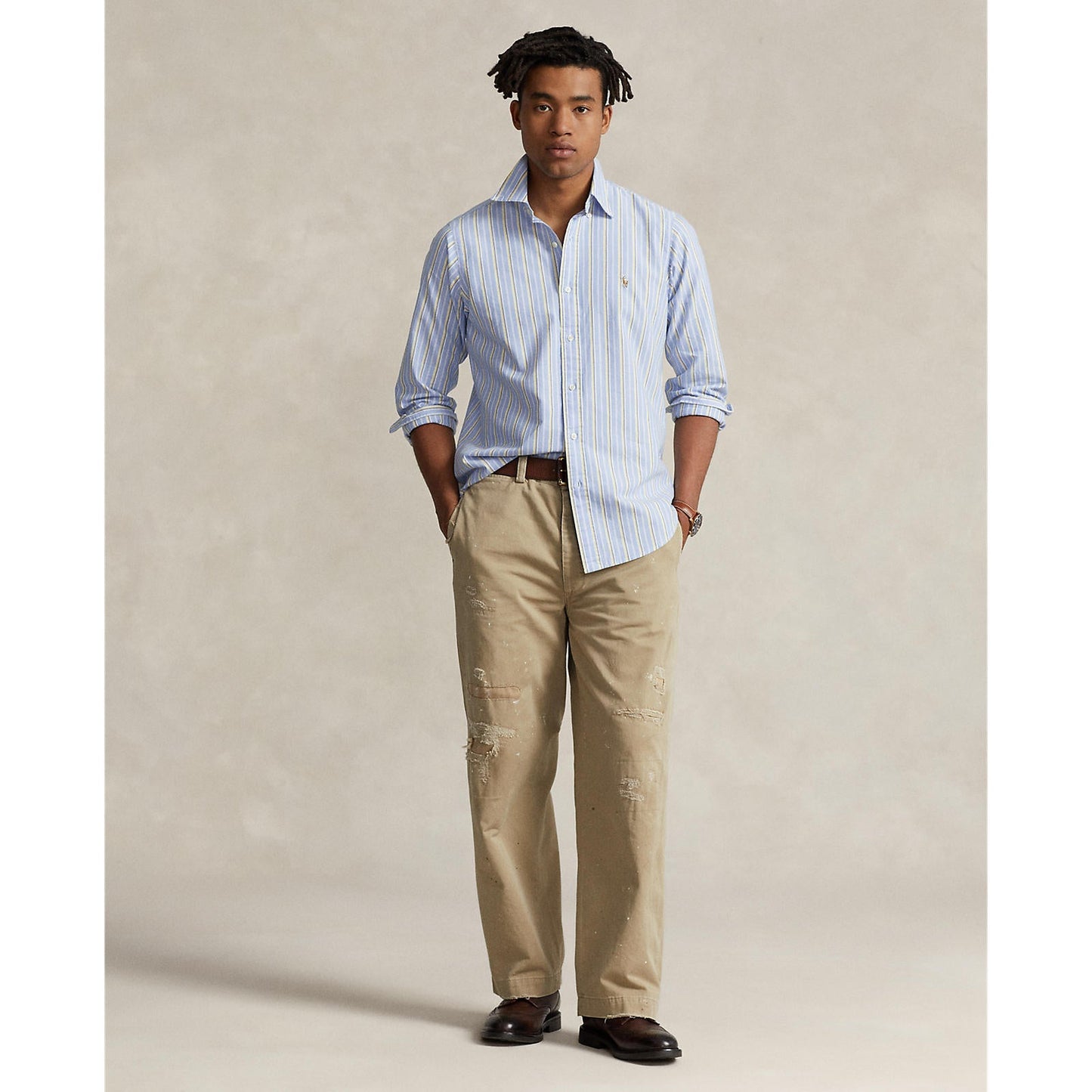 Polo Ralph Lauren - Oxford Shirt - Stripe - Blue, Yellow & White