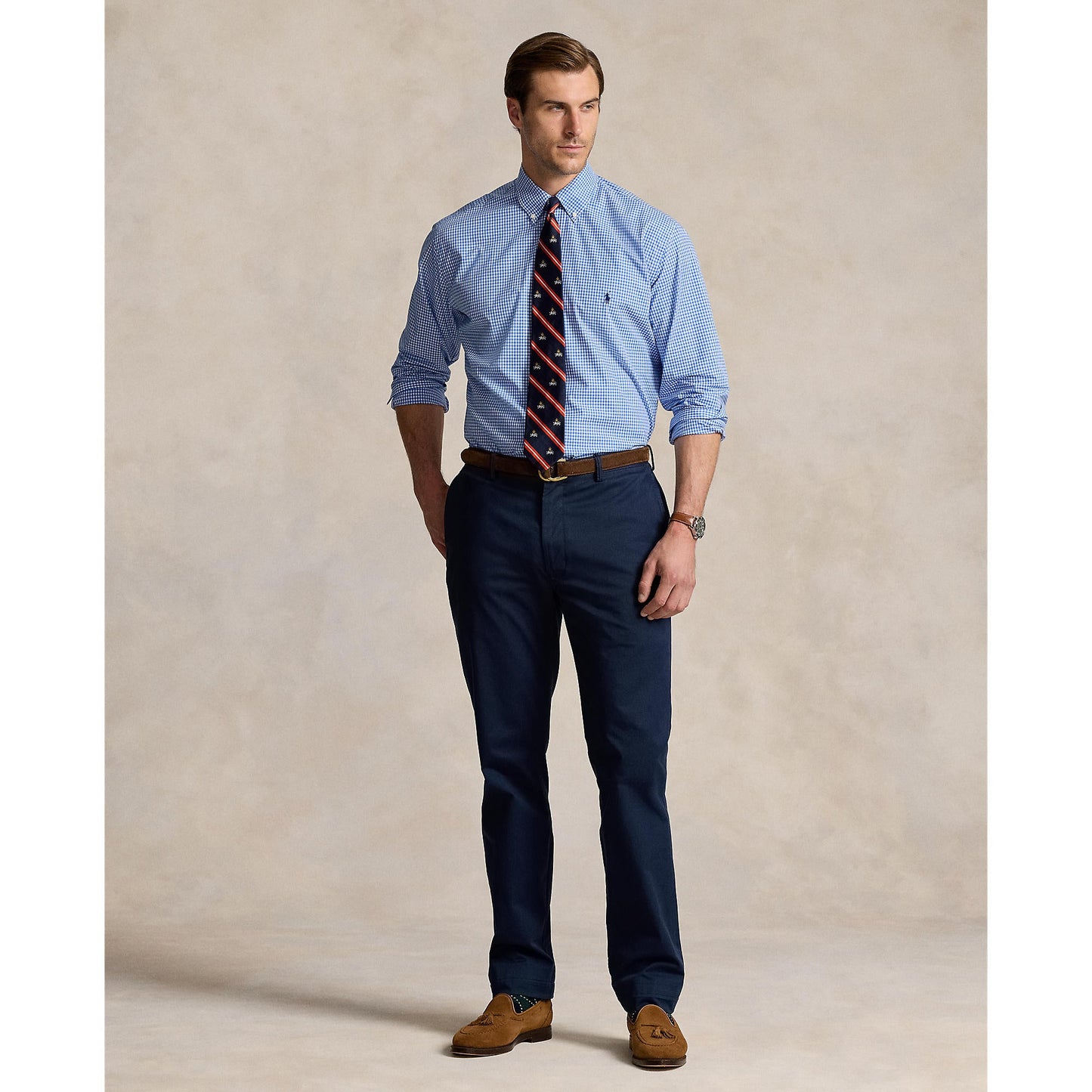 Polo Ralph Lauren - Poplin Stretch Shirt - Gingham - Big & Tall Sizes - Blue & White