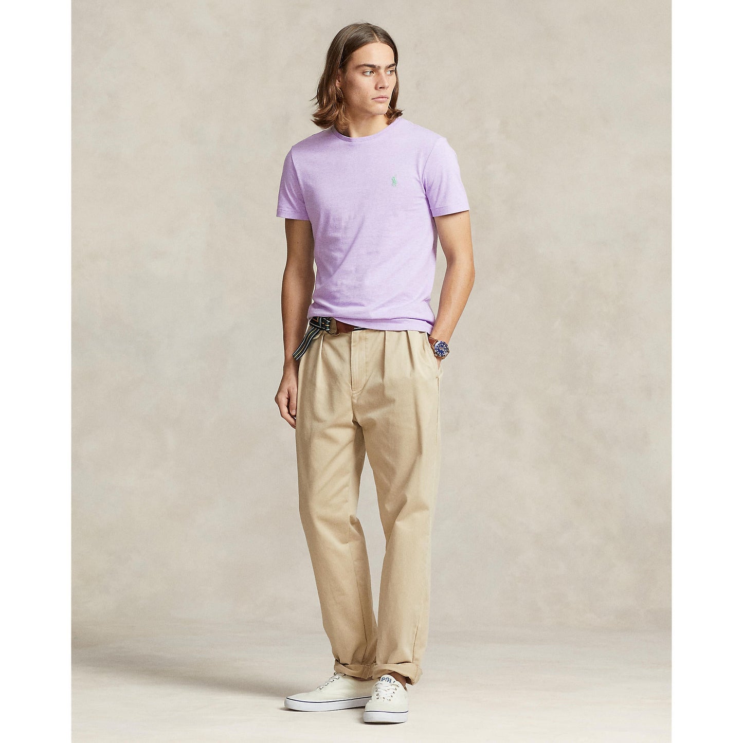 Polo Ralph Lauren - Custom Slim Fit Jersey Crewneck T-Shirt - Pastel Purple Heather