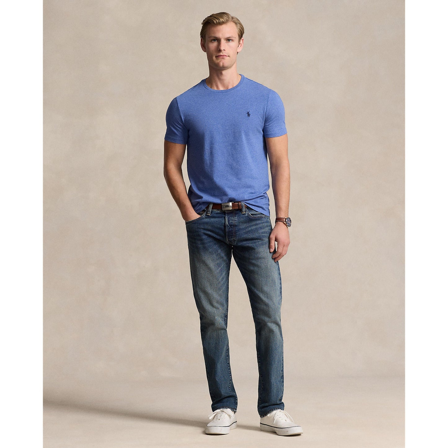 Polo Ralph Lauren - Custom Slim Fit Jersey Crewneck T-Shirt - Faded Royal Heather