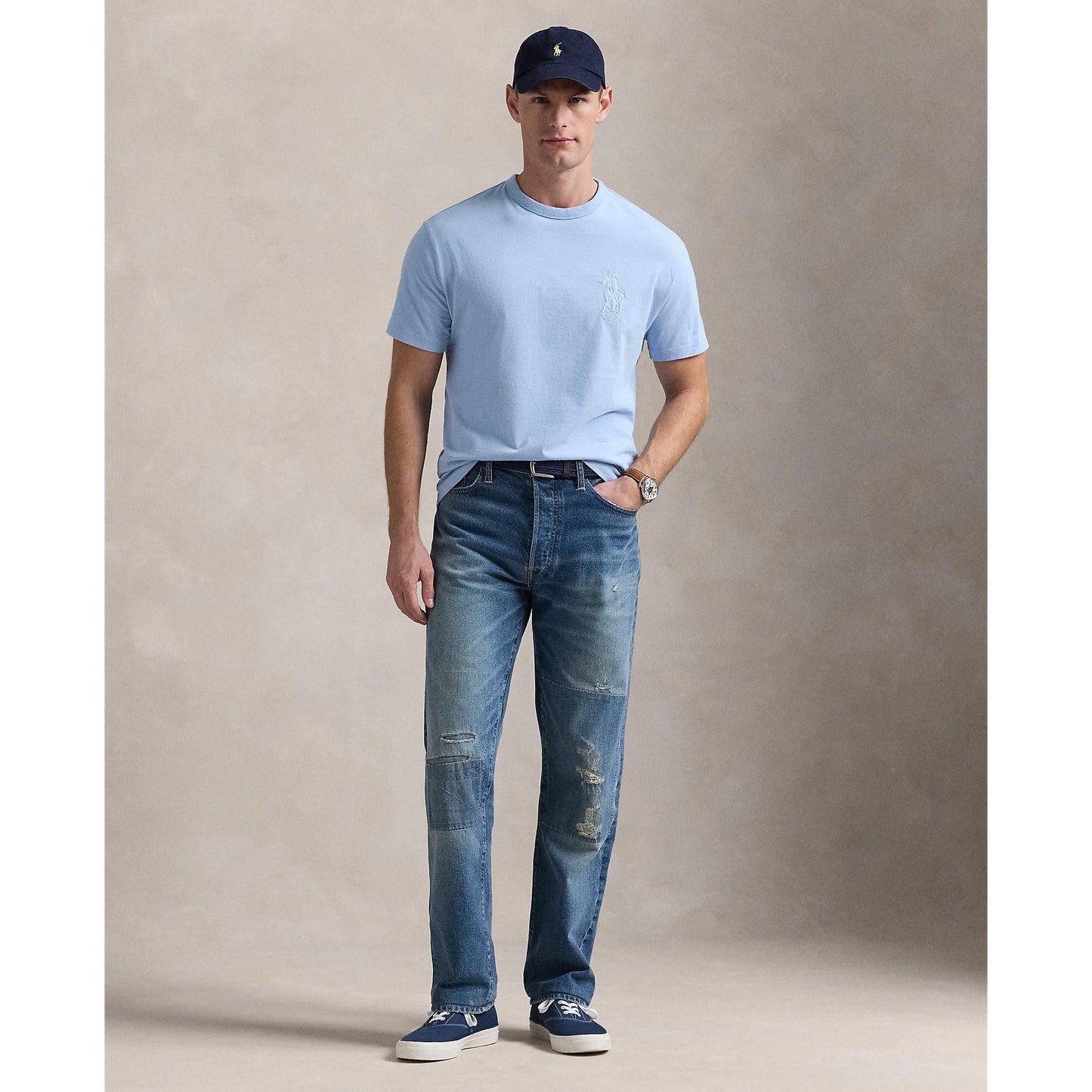 Polo Ralph Lauren - Classic Fit Big Pony Jersey T-Shirt - Chambray Blue