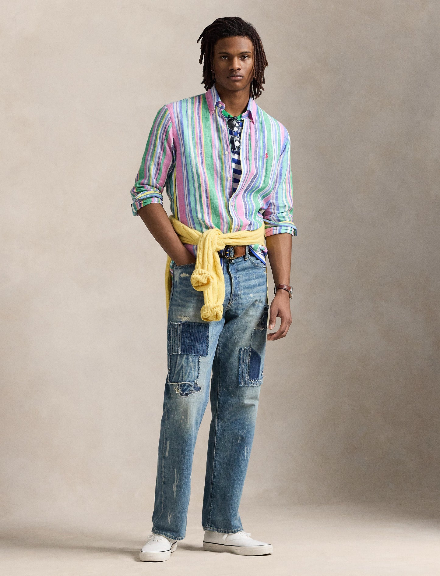 Polo Ralph Lauren - Linen Shirt - also in Big & Tall - Green Pink Multi