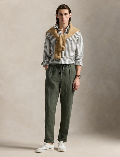 Polo Ralph Lauren - Linen Shirt - also in Big & Tall - Olive White