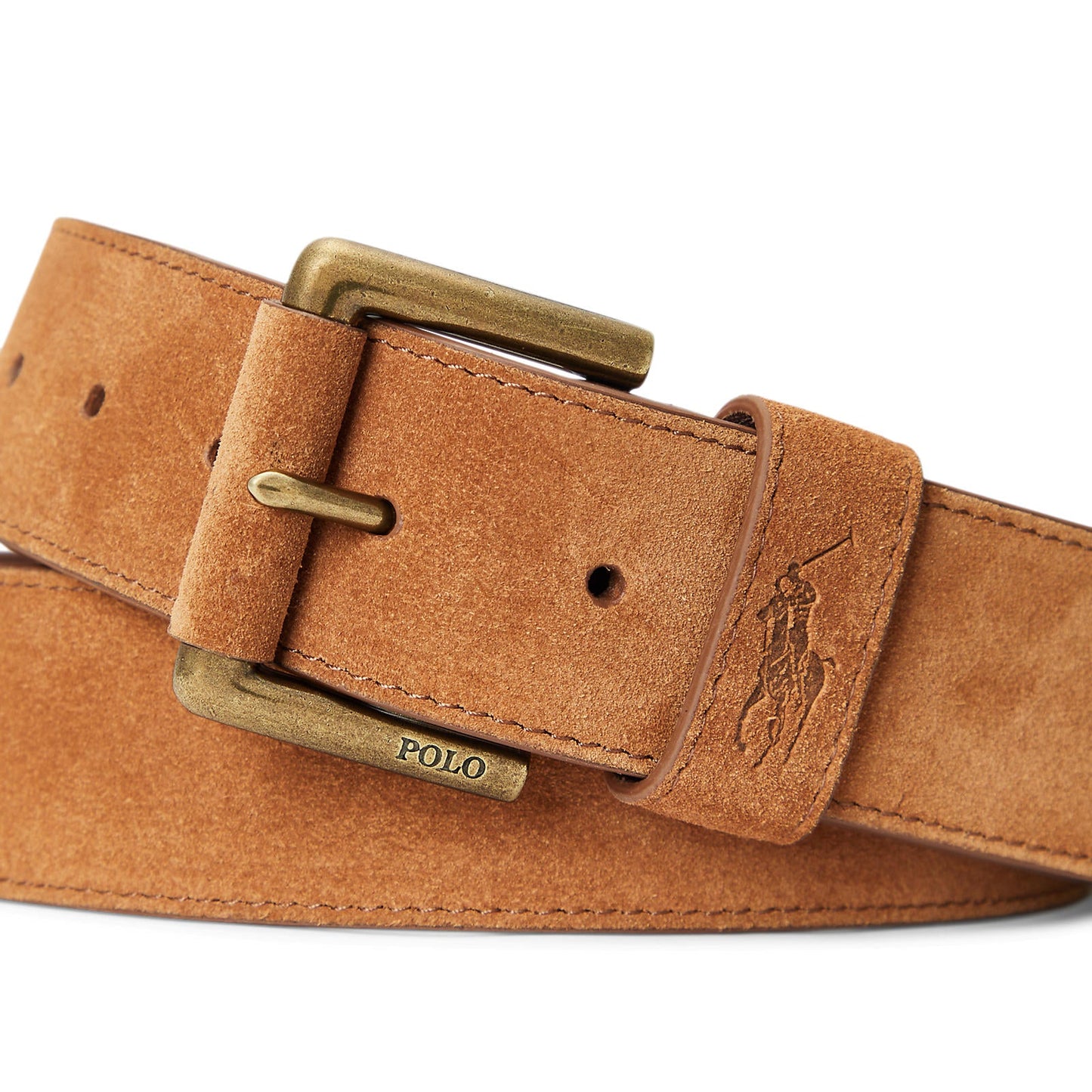 Polo Ralph Lauren - Suede Leather Polo Keep Belt - Tan