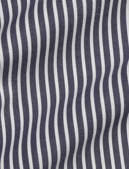 Polo Ralph Lauren - Custom Fit Stretch Poplin Shirt - Stripe - Navy & White