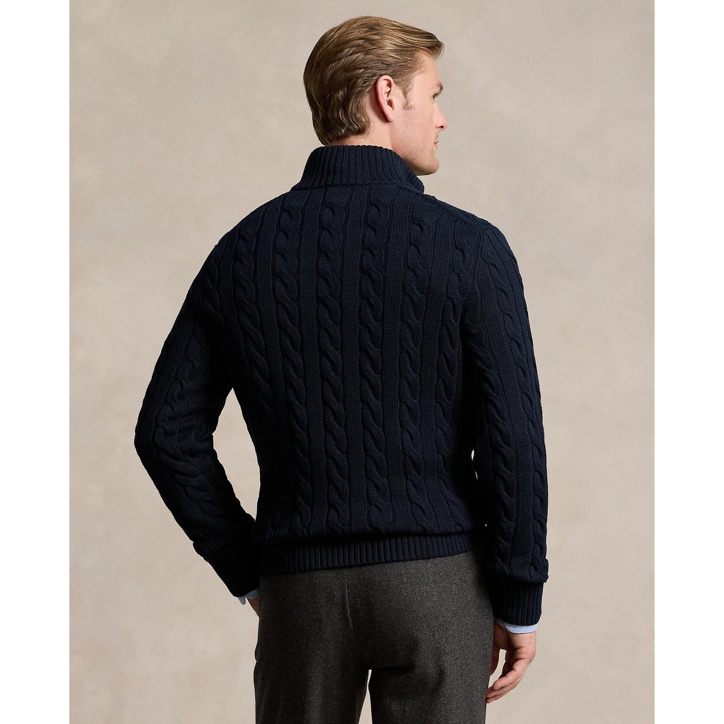 Polo Ralph Lauren - Cable Knit Quarter Zip Sweater - Hunter Navy