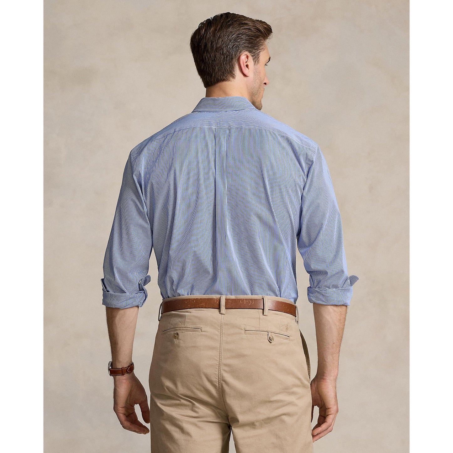 Polo Ralph Lauren - Poplin Stretch Shirt - Stripe - Big & Tall Sizes - Blue & White