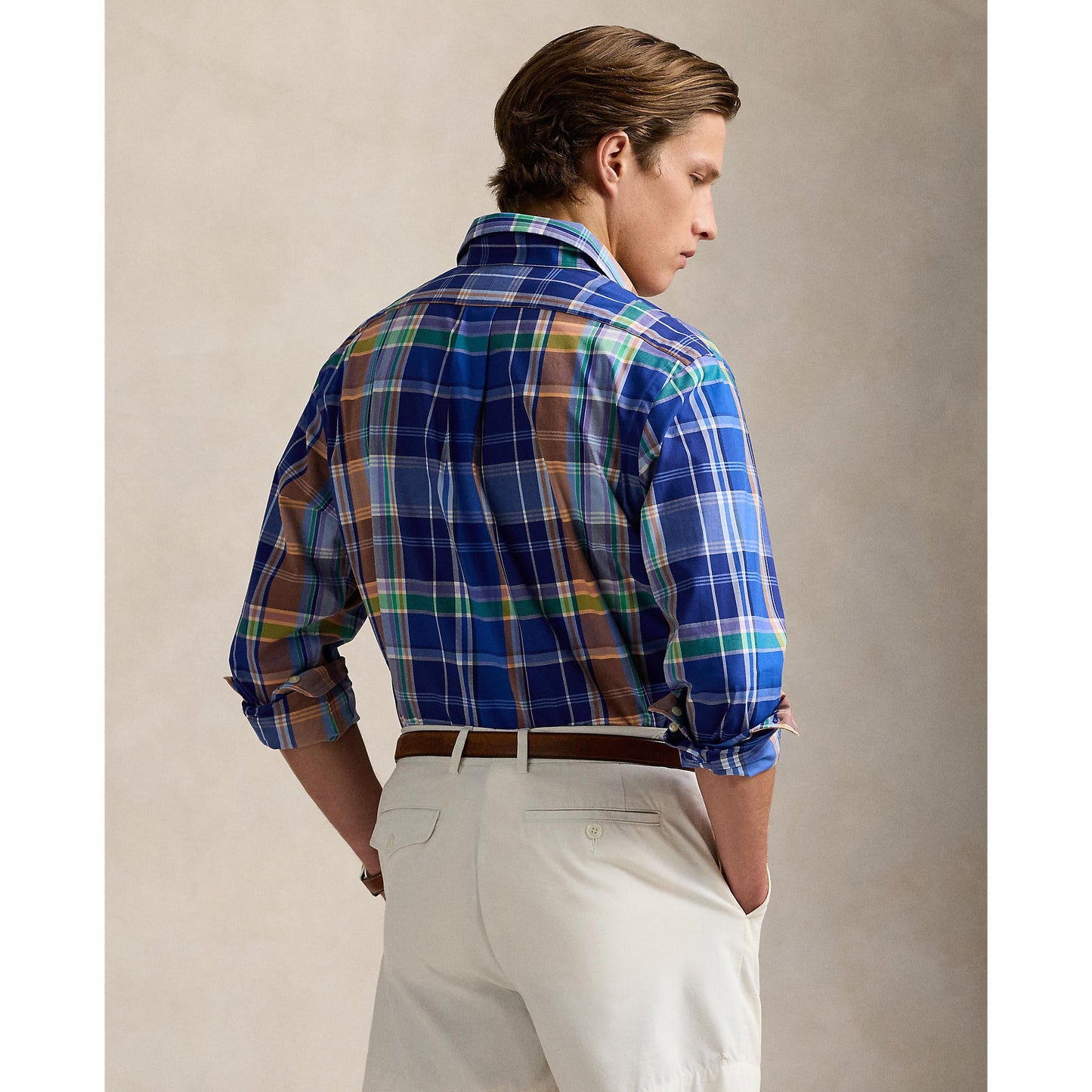 Polo Ralph Lauren - Poplin Stretch Shirt - Check - Blue, Orange Multi