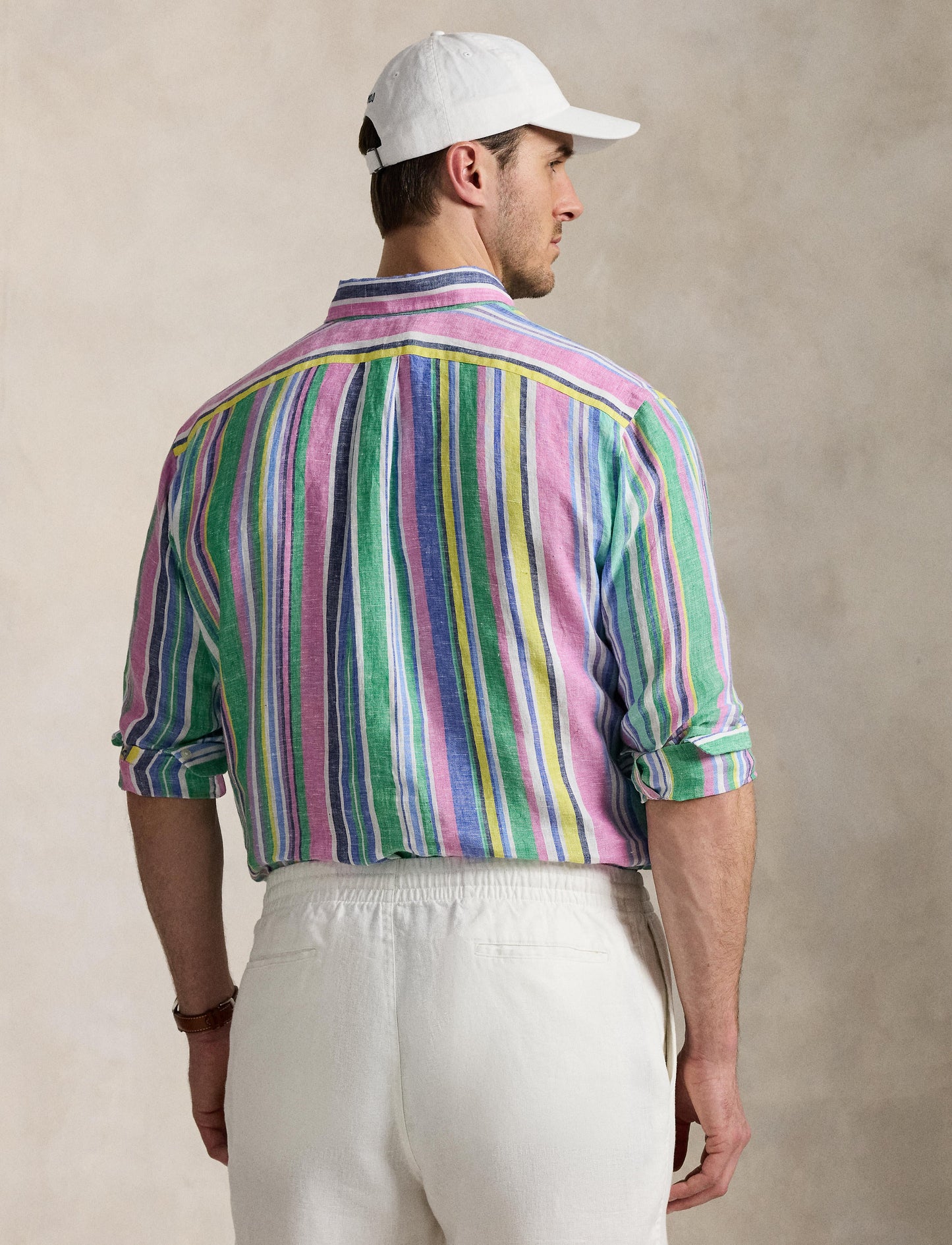 Polo Ralph Lauren - Linen Shirt - Big & Tall - Green Pink Multi