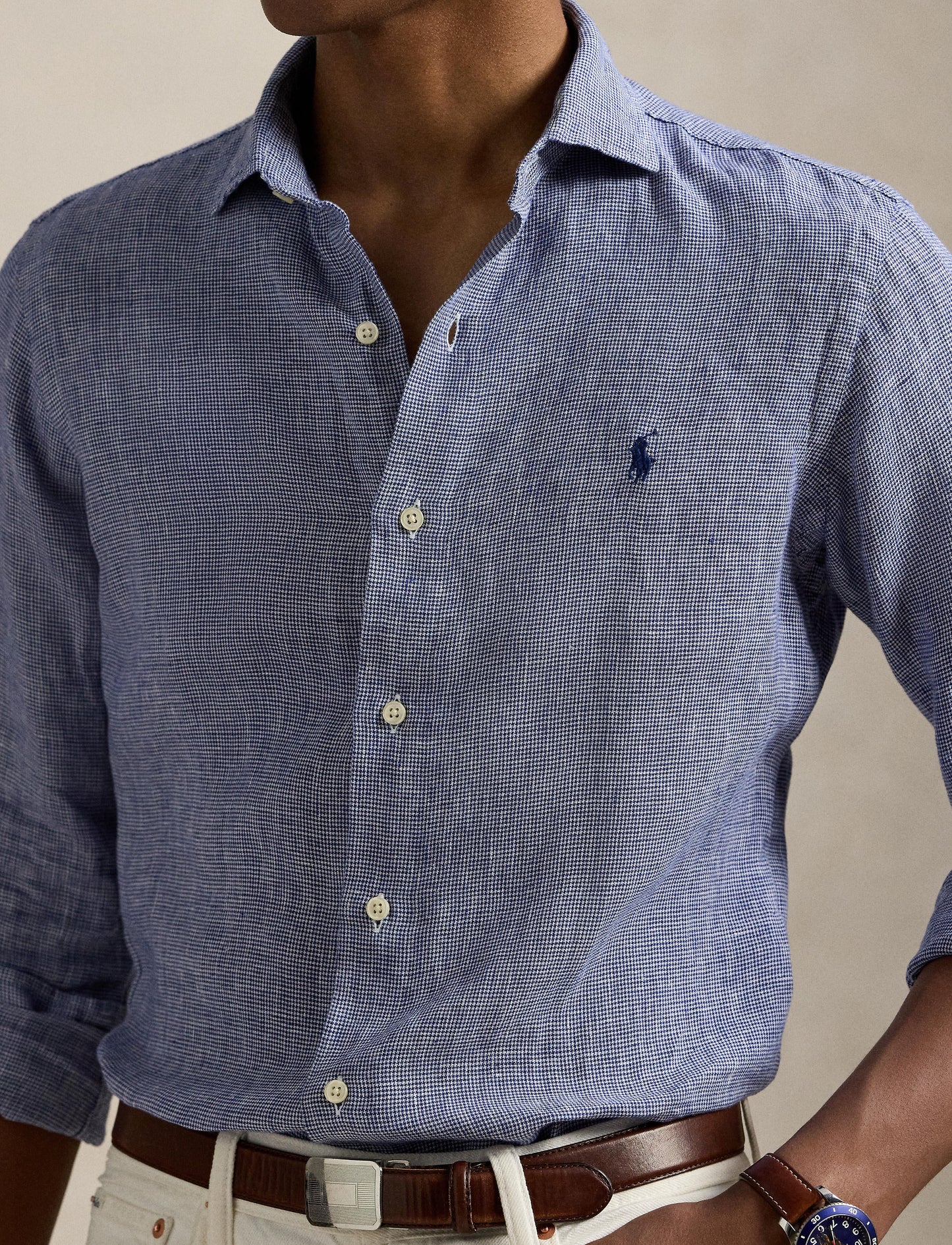 Polo Ralph Lauren - Linen Shirt - Check - Royal White