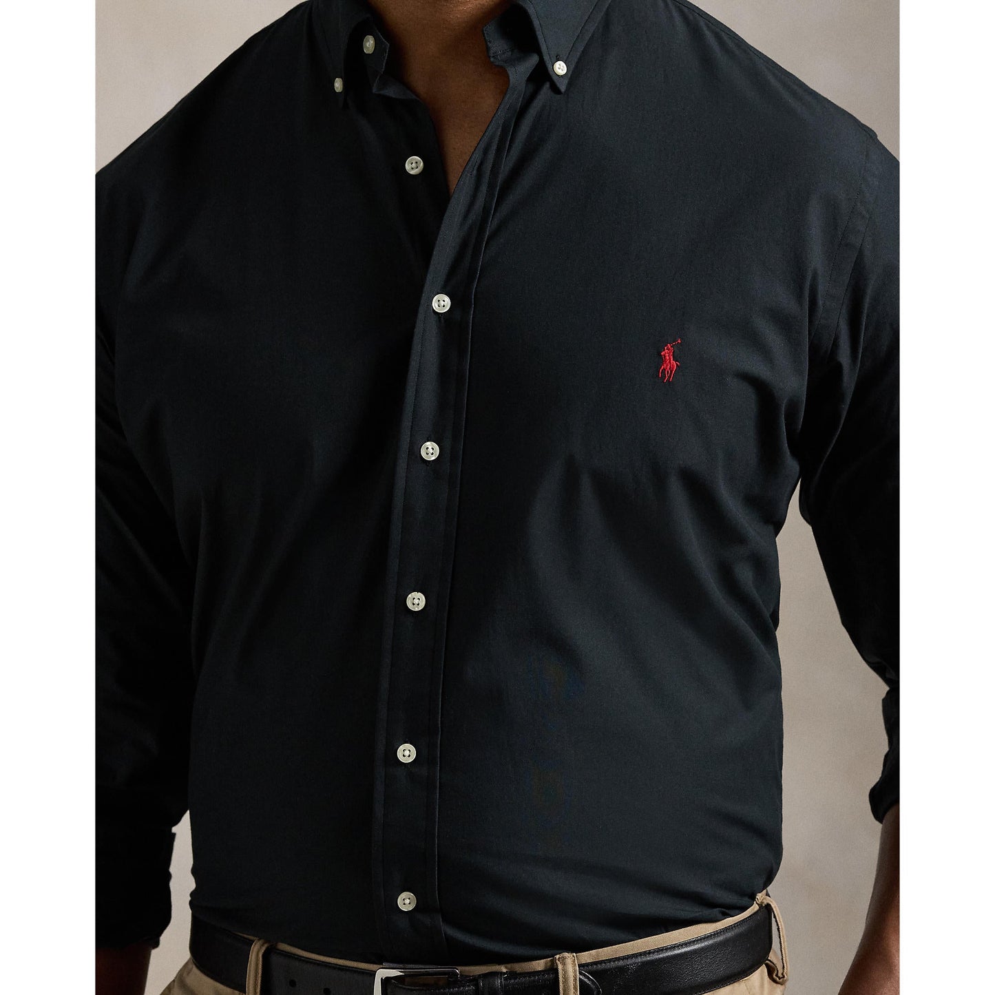 Polo Ralph Lauren - Poplin Stretch Shirt - Big & Tall Sizes - Black