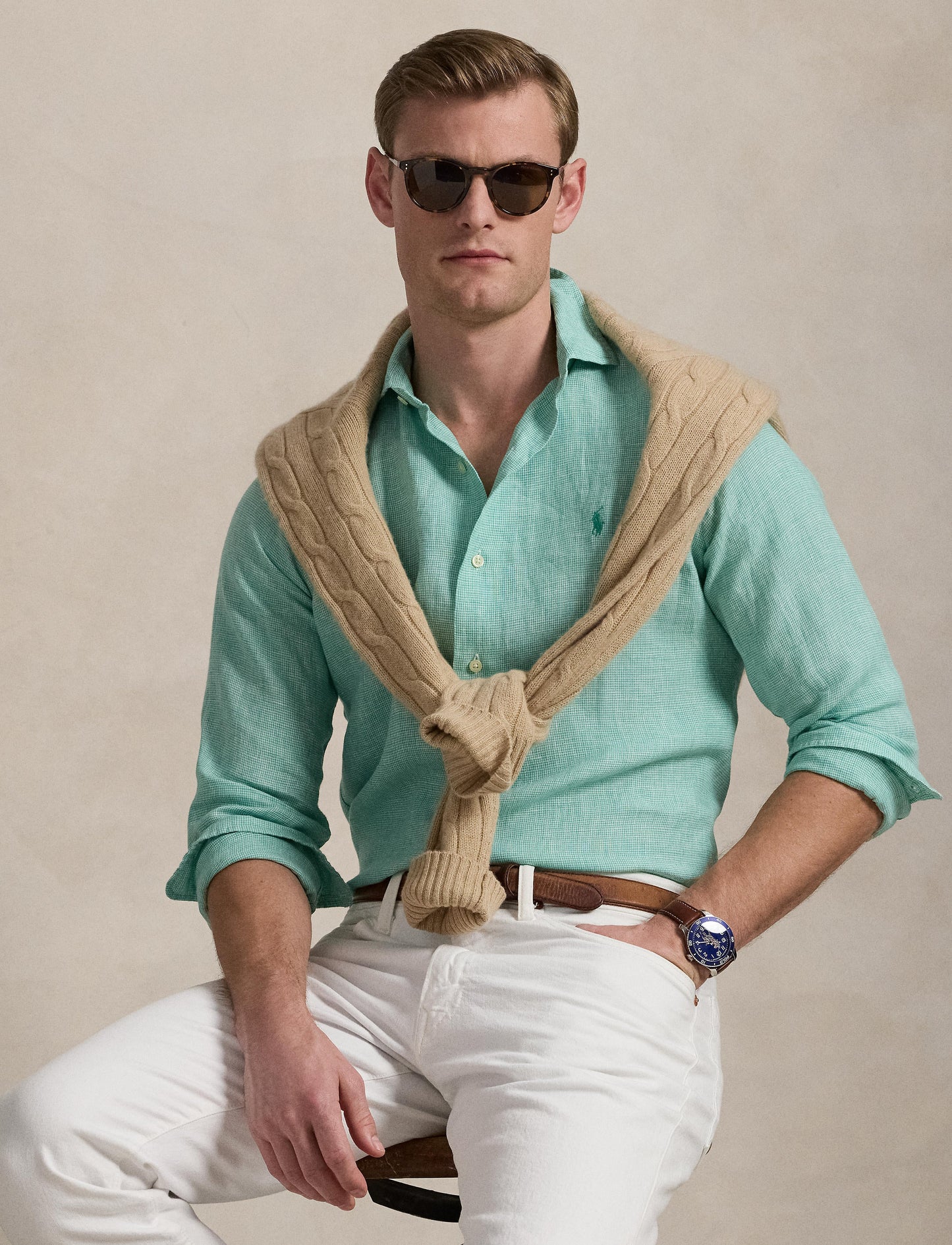 Polo Ralph Lauren - Linen Shirt - Check - Key West White