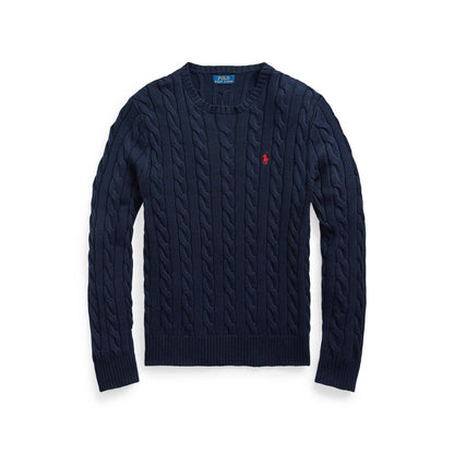 Polo Ralph Lauren - Cotton Cable Knit Crewneck Sweater - Navy