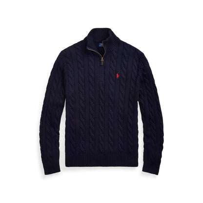 Polo Ralph Lauren - Cable Knit Quarter Zip Sweater - Hunter Navy