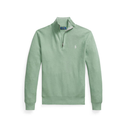 Polo Ralph Lauren - Mesh-Knit Cotton Quarter-Zip Sweater - Pistachio