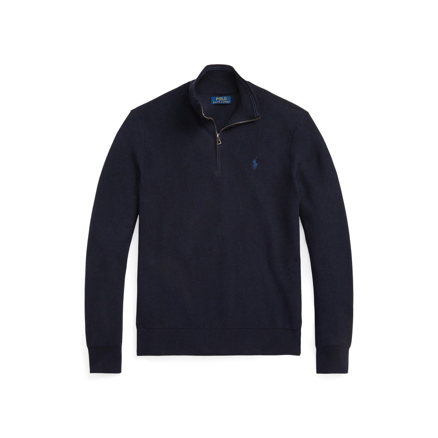 Polo Ralph Lauren - Mesh-Knit Cotton Quarter-Zip Sweater - Navy Heather