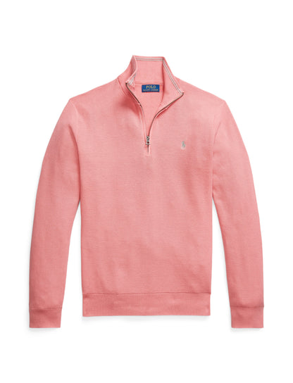 Polo Ralph Lauren - Mesh-Knit Cotton Quarter-Zip Pullover - Desert Rose