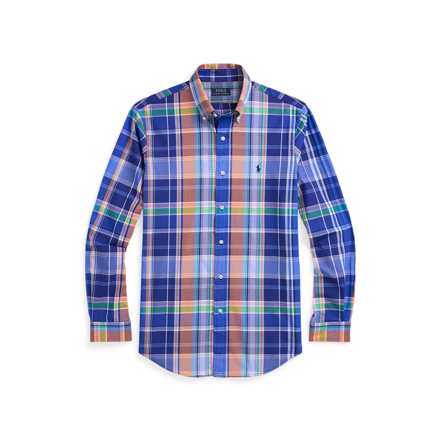 Polo Ralph Lauren - Poplin Stretch Shirt - Check - Blue, Orange Multi