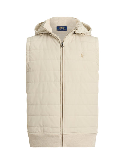 Polo Ralph Lauren - Quilted Front Hybrid Full-Zip Vest - Dune Tan