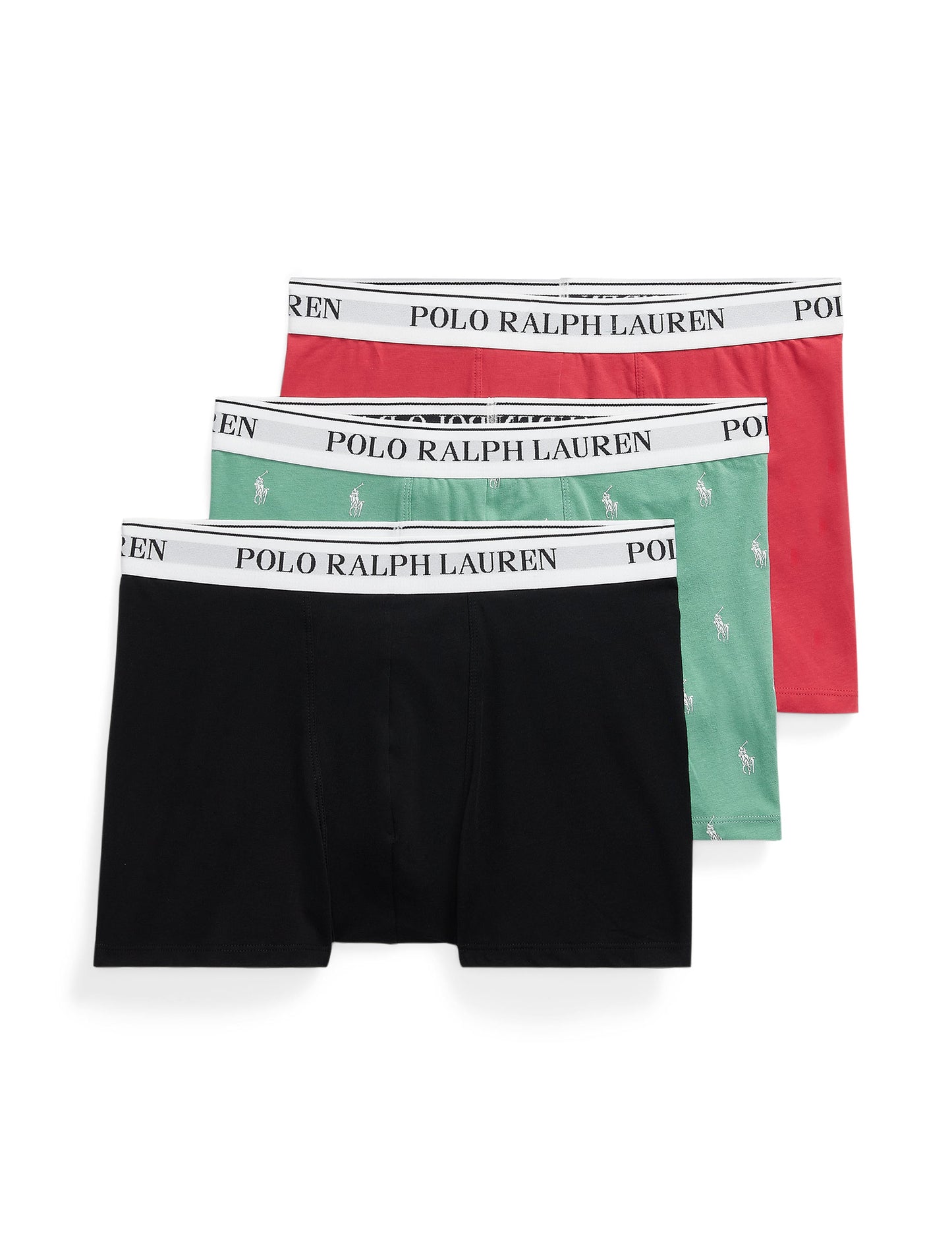 Polo Ralph Lauren - Classic Cotton Stretch Trunks - 3 Pack - Red/Green/Black