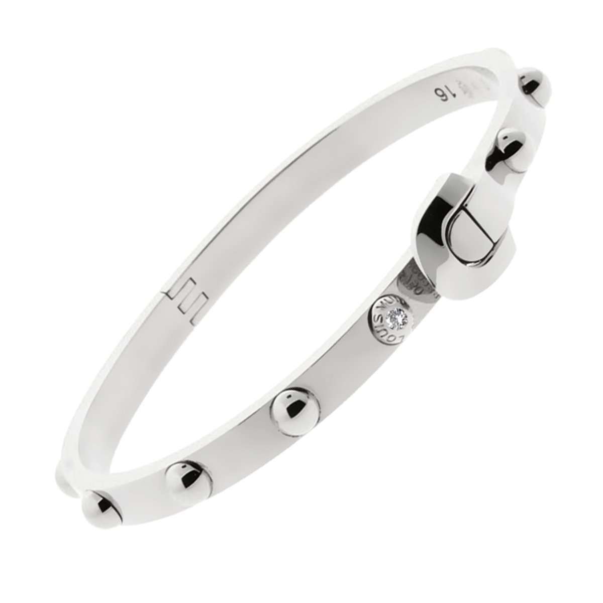 Louis Vuitton Diamond Gold Bangle Bracelet