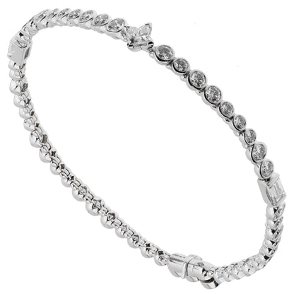 Louis Vuitton High Jewelry Diamond 18k White Gold Tennis Bracelet