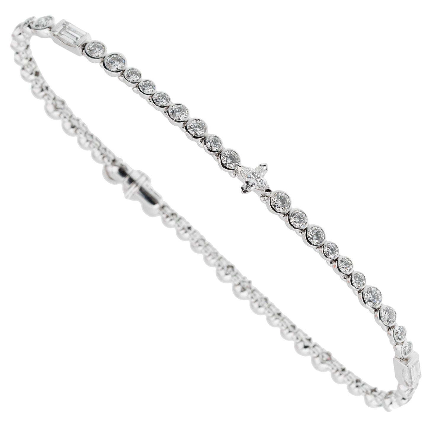 Louis Vuitton High Jewelry Diamond 18k White Gold Tennis Bracelet