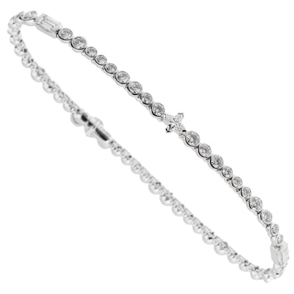 Louis Vuitton High Jewelry Diamond 18k White Gold Tennis Bracelet