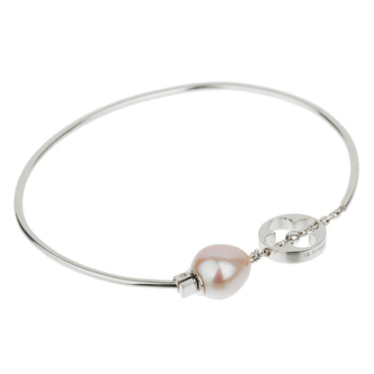 Louis Vuitton Monogram Pearl 18k White Gold Bangle Bracelet