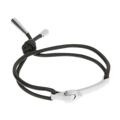 Louis Vuitton 18kt White Gold Bangle Leather Bracelet