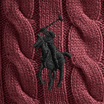 Polo Ralph Lauren - Cotton Cable Knit Crewneck Jumper - Prune Juice