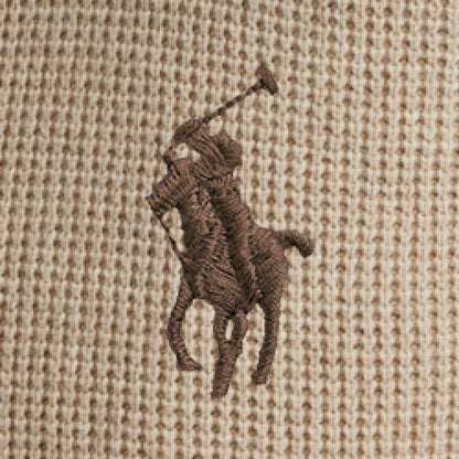 Polo Ralph Lauren - Waffle Knit Wool-Cotton Quarter Zip Sweater - Natural Cream Heather