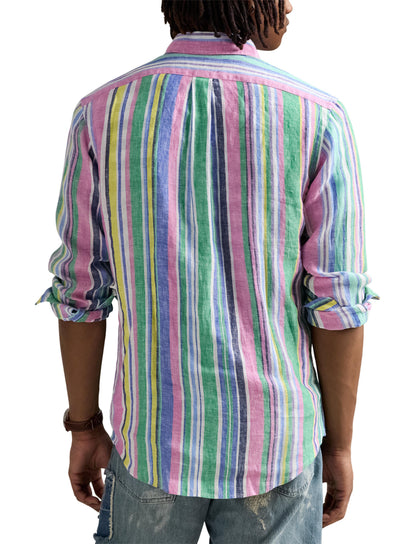 Polo Ralph Lauren - Linen Shirt - also in Big & Tall - Green Pink Multi