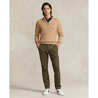 Polo Ralph Lauren - Cable Knit Quarter Zip Sweater - Camel Melange